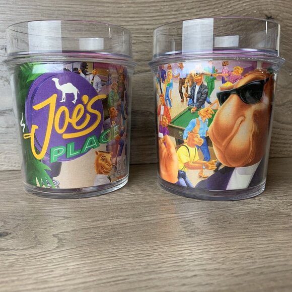 Camel Other - 1994 CAMEL Joe's Place Thermo-Serv Mugs Tumblers - Vintage Tobacco Promo